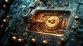 Exploring advanced technology digital circuitry abstract art futuristic setting close-up view innovation concept