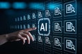 Artificial intelligence ai document search technology for business automation and data analysis Royalty Free Stock Photo