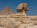 Sphinx and Pyramids of Giza in Cairo Egypt Royalty Free Stock Photo