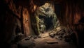 Exploring the ancient mystery of the underground grotto and cave generated by AI