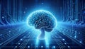 Exploring artificial intelligence brain concepts digital space graphic representation futuristic brainstorming