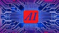 Exploring Artificial Intelligence - Chip - processor - circuits Royalty Free Stock Photo