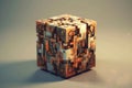 Exploring Artistic Dimensions in a Geometric Cube - Ai Generated