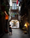 Exploring quiet Barcelona back alleys