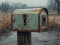 Exploring the Beauty of a Rustic Mailbox in Rare and Beautiful Weather Conditions Royalty Free Stock Photo