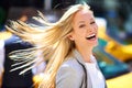 Exploring the Big Apple. A gorgeous young woman walking in the streets of New York. Royalty Free Stock Photo