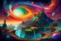 Exploring the Bizarre Beauty of an Otherworldly Parallel Universe Royalty Free Stock Photo