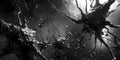 Exploring Brain Cells Interconnected Under an Electron Microscope. Concept Neuroscience, Electron