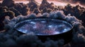 Exploring celestial waters ethereal clouds digital art surreal environment dreamlike viewpoint