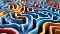 Exploring the complexity of economic policy decisions through a maze landscape with numerous pathways and decision Royalty Free Stock Photo