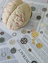Exploring the connection between the human brain and mechanical components on a creative workspace concept