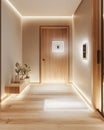 Exploring Connectivity Through a Wooden Door in a Smart Home Hallway with IoT Innovations and Automation