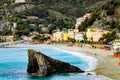 The coastal village of Riomaggiore which is a small village in the Liguria region of Italy known as Cinque Terra