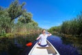 Exploring Danube Delta by boat Royalty Free Stock Photo