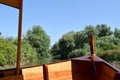 Exploring the Danube Delta with a wooden boat Royalty Free Stock Photo