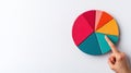 Exploring data trends colorful pie chart infographic in a modern office space
