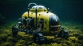 Exploring the Deep Sea, Modern Advanced Submersible Robot in the Deep Ocean, Generative AI