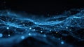 Exploring the Depths of Digital Connectivity: A Dynamic Visualization of Networks and Data Flow in a Vibrant Blue Atmosphere Royalty Free Stock Photo