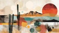 Exploring Desert Landscapes Through Abstract Collage Art