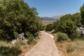 Exploring the Dikteon Cave path in Lasithi Plateau, Crete, Greece Royalty Free Stock Photo