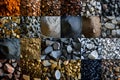 Exploring Diverse Rock Textures: A Visual Journey Through Various Stone Types, Colors, and Aggregate Forms with Stunning Close-up