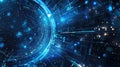 Exploring dynamic abstract digital network connections and data interaction in technology. AIG53M