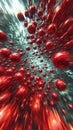 Exploring the Dynamic Essence of Brownian Motion Through Vibrant Red Particles in Fluid Movement