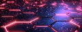 Exploring dynamic hexagonal patterns futuristic abstract art in digital space