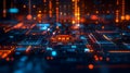 Exploring the Dynamic Interaction of Light and Technology in a Futuristic Digital