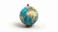 Exploring Earth: Planet Globe with Red Map Marker - Geographic Theme