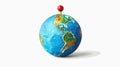 Exploring Earth: Planet Globe with Red Map Marker - Geographic Theme