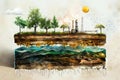 Exploring Earth\'s Layers: A Cross-Section Revealing the Interconnectedness of Surface, Subsurface