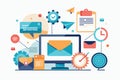Exploring effective strategies for email marketing and messaging campaigns in a digital workspace Royalty Free Stock Photo