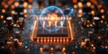 Exploring the elements of quantum computing through qubits and neural networks. Generative AI Royalty Free Stock Photo