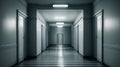 Exploring an Empty Hallway: A Glimpse into Silent Spaces. Royalty Free Stock Photo