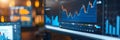 Exploring financial data analytics on a computer screen with dynamic charts and graphs for traders and financial Royalty Free Stock Photo