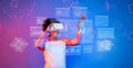 Exploring the Future of Artificial Intelligence and Data Analytics through Virtual Reality with Interactive Graphics and Royalty Free Stock Photo