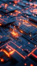 Exploring Futuristic Circuits, Digital Network\'s Glowing Pathways Illuminate Innovation