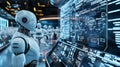 Exploring a futuristic trading floor robots and holograms redefining the future of finance and technology