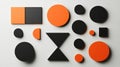 Exploring Geometric Shapes, Orange and Black Abstract Composition