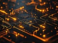 Exploring Glowing Circuit Board, Digital Network\'s Intricate Pathways and Technological Advancement