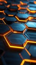 Exploring glowing hexagon patterns, a vibrant abstract design
