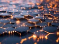 Exploring glowing hexagonal network structures
