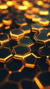 Exploring glowing hexagonal patterns, a visual journey into abstract design
