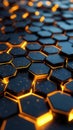 Exploring glowing hexagonal patterns, a visual journey into abstract design