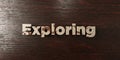 Exploring - grungy wooden headline on Maple - 3D rendered royalty free stock image