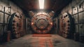 Exploring the Hidden Fortress, Inside an Underground Bunker with a Sturdy Vault Door, Generative AI Royalty Free Stock Photo