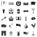 Exploring icons set, simple style Royalty Free Stock Photo