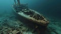 Exploring the Immense Scale of the Sunken Titanic Shipwreck Through D Rendering. Concept Titanic Royalty Free Stock Photo