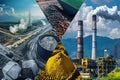Exploring the Industrial Landscape: From Mining and Transportation to Power Generation and Environmental Impacts Royalty Free Stock Photo